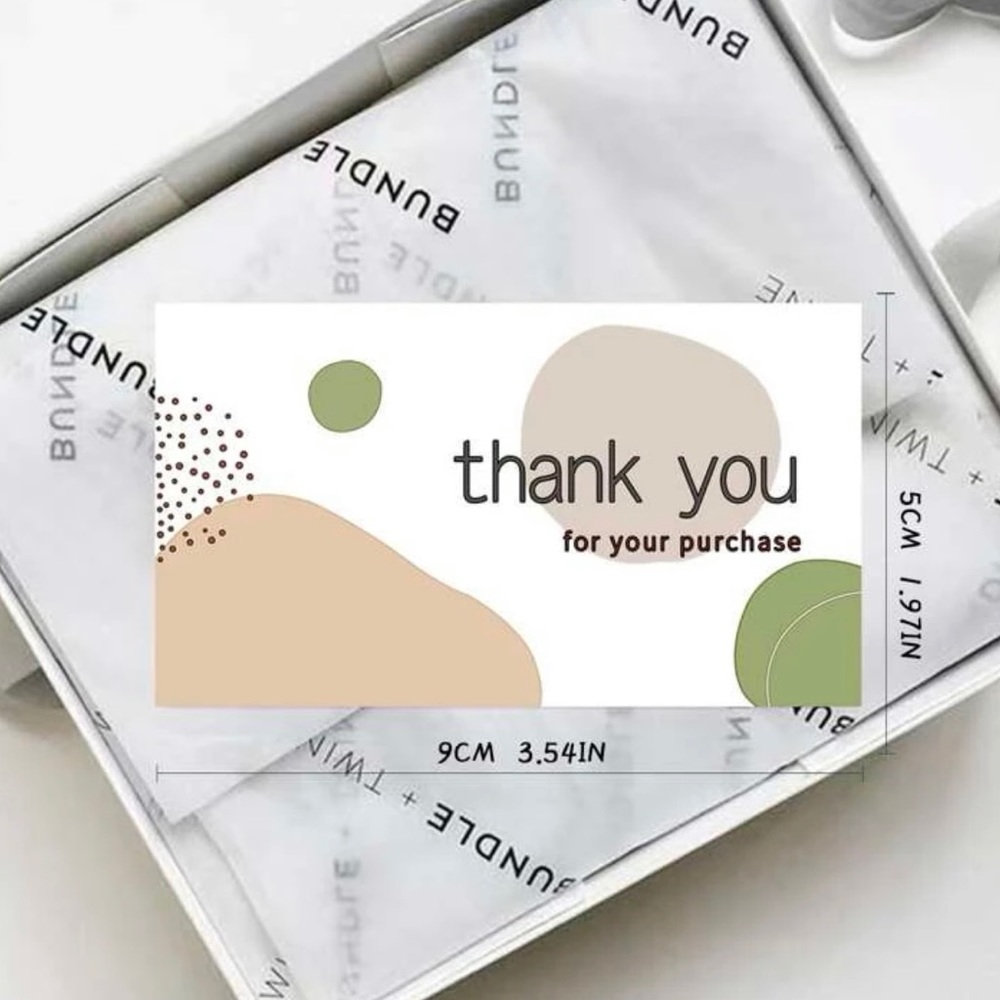 ๐ Geometric Thank You Insert Cards Pack of 50 - Picture 3 of 5